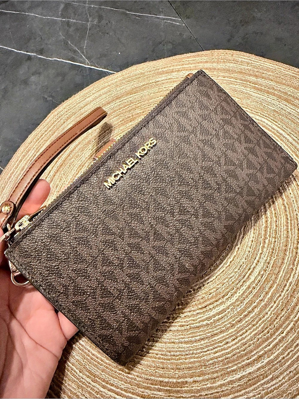 Michael Kors Jet Set Travel Large Double-Zip Phone Wristlet Wallet